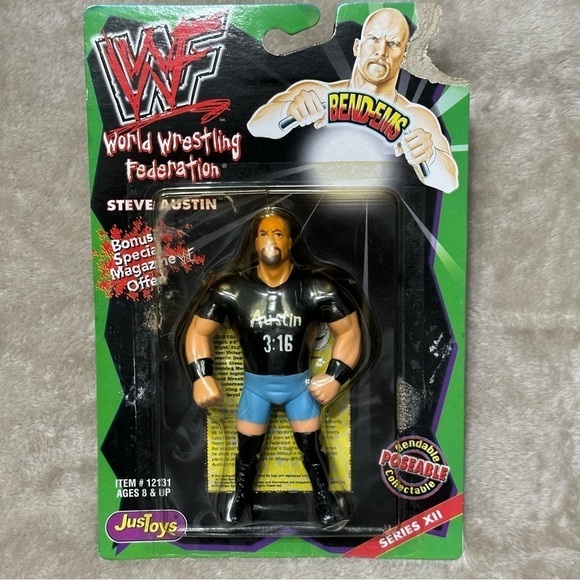 World Wrestling Federation WWF Stone Cold Steve Austin Bendable Series XII 1999 - Picture 3 of 3